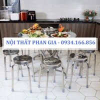 10 Ghế đẩu inox 201 chân cao loại tốt - Nội Thất Phan Gia