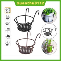 [10 giỏ] Giỏ hoa treo ban công - Chậu hoa, cây cảnh Có Móc Treo, khung chắc chắn, sơn tĩnh điện màu đen-trắng