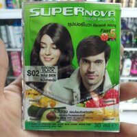 10 gói Dầu gội nhuộm màu tóc Super Nova S02 nâu đen