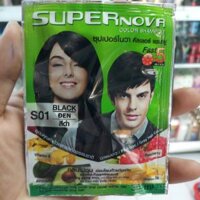 10 gói Dầu gội nhuộm màu tóc Super Nova S01 Đen