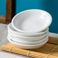 10 gói đĩa hương vị gốm trắng thuần, đĩa nhỏ, đĩa nước sốt, đĩa nước tương, đĩa giấm, đĩa nước sốt, đĩa xương, đĩa trộn cho khách sạn và gia đình