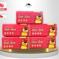10 Gói Giấy ăn Gấu Dâu, Khăn Giấy Rút đa Năng, 1 Bịch 400 Tờ, Dẻo Dai Mềm Mại Tiện Lợi