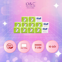 10 Gói Giấy ăn Slisoft Trắng 3 lớp x 100 tờ đa năng,khăn giấy rút không chất tẩy trắng an toàn cho cả gia đình