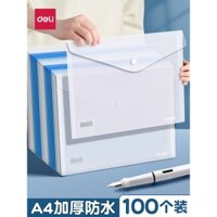 [10 Gói] Túi đựng hồ sơ Deli, túi đựng hồ sơ trong suốt, túi lưu trữ hồ sơ, túi lưu trữ nhựa trong suốt chống nước A4, đồ dùng văn phòng sinh viên, túi lưu trữ cầm tay, túi thi chống nước dày