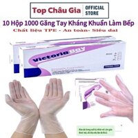 10 Hộp 1000 Găng Tay Nilong TPE Kháng Khuẩn Siêu Dai Tiện Dụng Dùng 1 Lần Nấu Ăn - Làm Bếp - Vệ Sinh ( Top Châu Gia )