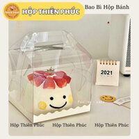 10 Hộp Bánh kem 16cm x 16cm x12cm quai gập đựng bánh kem - Hộp mica trong suốt đựng bánh gato - bentocake