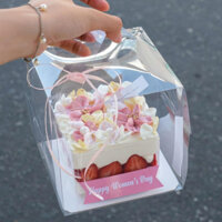 10 Hộp bánh sinh nhật - Hộp đựng bánh kem nhỏ - Hộp mica trong suốt đựng bánh khai trước - bánh túi tiền