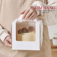 10 hộp giấy bánh kem size 16x16 , hộp giấy cửa sổ đựng bánh kem kèm đế bánh, hộp giấy bánh kem giá tốt.