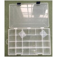 10 Hộp nhựa nhiều ngăn, nhựa trong 24 ngăn nắp cài móc treo. 35x21,5x5cm. V244x10