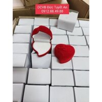 10 Hộp tim nhung đựng nhẫn đôi, nhẫn cưới ( 10 hộp)