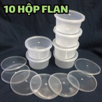 10 hủ nhựa làm bánh flan rau câu sữa chua đựng slime (hộp flan có nắp)