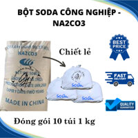 10 kg Bột soda tẩy rửa công nghiệp, tẩy vết dầu mỡ (đóng gói 10 túi 1 kg)