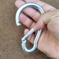 10# Khóa lò xo sắt mạ kẽm mở lớn, ròng rọc an toàn, móc xích chó leo núi, khóa leo núi ngoài trời, khóa bao cát lớn