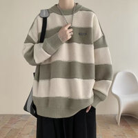 【10 màu/ 3XL】áo sweater len Sọc unisex áo len nam hàn quốc phong cách Hàn Quốc áo len tay dài hiphop áo sweater unisex