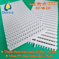 10 mét Thanh thoát nước tràn hồ bơi, hình răng cưa, nhựa PP, dày 2,8cm, loại 1 chấu – chiều rộng 18, 20, 25cm và 30cm
