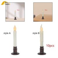 10 Miếng Nến Không Ngọn Lửa Đèn LED Cửa Sổ Nến Cửa Sổ Giáng Sinh Nến Trắng Chân Nến Cửa Sổ Đèn Nến Cho Ngày Lễ