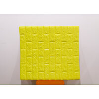 10 Miếng xốp đẹp dán tường cách âm, cách nhiệt 3D phong cách Hàn Quốc - khổ 70x77cm - Vàng