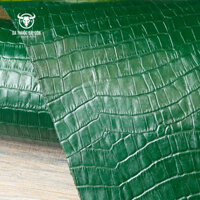 10 Pia da bò dập vân cá sấu bụng màu xanh lá thương hiệu Da Thuộc Sài Gòn - Da bò thuộc bán lẻ