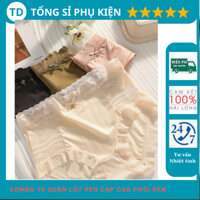 10 Quần Lót Nữ Su Lụa Ren Hông Cạp Cao Gen Bụng Tàng Hình Sexy mã 6608, quần lót lụa cạp cao ren hông, quần lót  size to