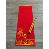 10 tờ giấy nhung đỏ viết thư pháp 27x79cm có nẹp treo