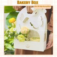 10 Túi Giấy Màu Trắng Cắm Hoa Cánh Bướm, Đựng Bánh, Quà Tặng, Hoa Tươi