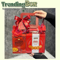 10 Túi Nhựa Trong PVC Quai Vuông Đỏ Đựng Quà Tết, Túi Quai Vuông Đựng Banh Kẹo
