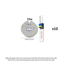 10 Vỉ mạch đèn Led 15w mắt chip Led SMD2835 siêu sáng  nguồn driver AC220V Posson MLB-15x - Sáng trắng