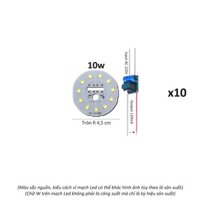 10 Vỉ mạch đèn Led 9w 10w mắt chip Led SMD2835 siêu sáng  nguồn driver AC220V Posson MLB-10x - 10w Sáng trắng