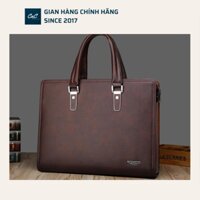 [10-YEAR WARRANTY] Premium Imported Men's Office Bag CHICHI FASHION CDN56 Genuine Leather Accommodating 14-INCH Laptop