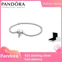 100% authentic S925 sterling silver PANDORA [569563C01]Disney Princess Pandora Moments Heart Snake Chain Bracelet