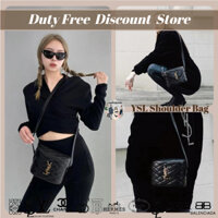 100% Authentic🎈 YSL Yves Saint Laurent JUNE Quilted Lambskin Box Bag✨Túi đeo vai/túi đeo chéo 710080