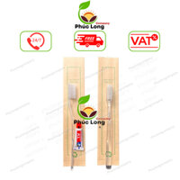 100 bàn chải cán trong PH kèm kem đánh răng ( túi giấy Karaft mẫu 1) cho khách sạn, nhà nghỉ, ....