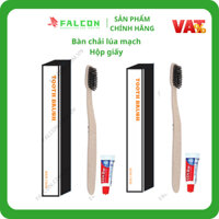 [100] Bàn chải đánh răng lúa mạch kèm kem đánh răng đóng hộp giấy cao cấp cho khách sạn, homestay, villa, resort,...