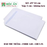 100 Bao Thư Trắng lớn-đựng A4 - giấy dày 120 gsm - 25 x 34 cm