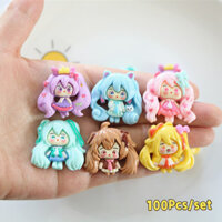 100 Cái / bộ Hoạt Hình Công Chúa Cô Gái Flatback 2.8 * 2.9cm Nhựa Glosssy Sổ Lưu Niệm Phụ Kiện DIY Bông Tai Vòng Cổ Barrette Trang Trí Thủ Công Miếng Dán