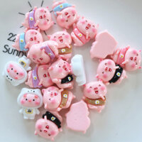 100 Cái / gói Dễ Thương Heo Nhựa Flatback Cho DIY Vỏ Điện Thoại Tủ Lạnh Giày Vật Liệu Trang Trí