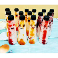 100 chai nhựa 250ml - 300ml -330ml tròn vuông tam giác + nắp đen f30