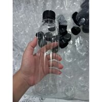 100 chai nhựa tròn nắp đen 250ml