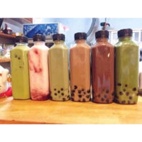 100 chai nhựa vuông 330ml kèm nắp.