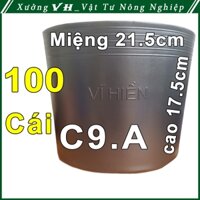 100 Chậu nhựa C9.A 21.5x17.5cm trồng cây ăn trái và hoabền 10 năm--77120