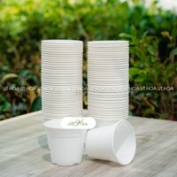 100 chậu nhựa trắng T12 (12x10.6 cm) trồng hoa, ươm cây