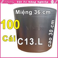 100 Chậu nhựa VĨ HIỀN C13 Lớn miệng,cao 36x30cm trồng cây ăn trái và hoa siêu bền--77116