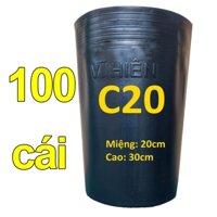 100 Chậu nhựa VĨ HIỀN C20 miệng,cao 20x30cm trồng cây giống ăn trái và hoa siêu bền-77124