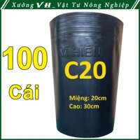 100 Chậu nhựa VĨ HIỀN C20 miệng,cao 20x30cm trồng cây giống ăn trái và hoa siêu bền--77124