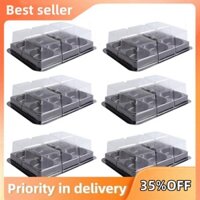 100 Chiếc 6 Sâu Răng Nhựa Bánh Trung Thu Khay Trong Suốt Muffin Cupcake Mochi Hộp Đựng Bánh Quy Hộp Bao Bì Thực Phẩm