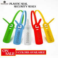 100 Chiếc An Ninh Nhựa Con Dấu Đánh Số Tamper Thẻ Kéo Chặt Dây Buộc Cáp Zip-Tie Có Răng Cho Hộp Đựng Xe Tải Văn
