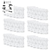 100 Chiếc Bông Tuyết Organza Túi Giáng Sinh 4x6 Inch Túi Giáng Sinh Có Dây Rút Túi Lưới Cho Giáng Sinh