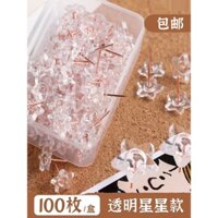 100 chiếc ghim hình sao trong suốt, ghim nghệ thuật sáng tạo DIY cho trường mẫu giáo, ghim nút chai trang trí, ghim ảnh nghệ thuật treo tường, ghim bấm