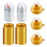 100 Chiếc Nhựa Trong Suốt Mini Cupcake Hộp Tròn Bánh Trung Thu Món Tráng Miệng Hộp Đựng Bánh Quy Muffins Mái Vòm Hộp