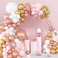 100 Chiếc Pastel Hồng Vàng Bóng Vòng Hoa Bộ Pinky Confetti Bóng Bay Cao Su Bong Bóng Chúc Mừng Sinh Nhật Bóng Cưới Bé Tắm Nhu Cầu